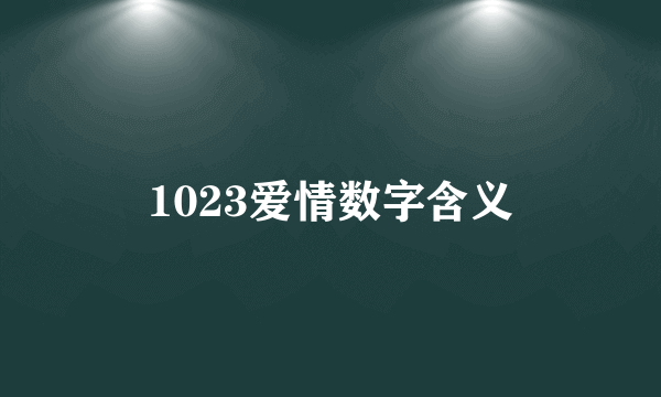 1023爱情数字含义