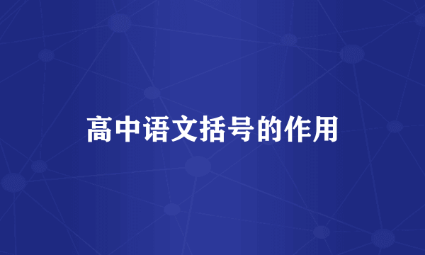 高中语文括号的作用