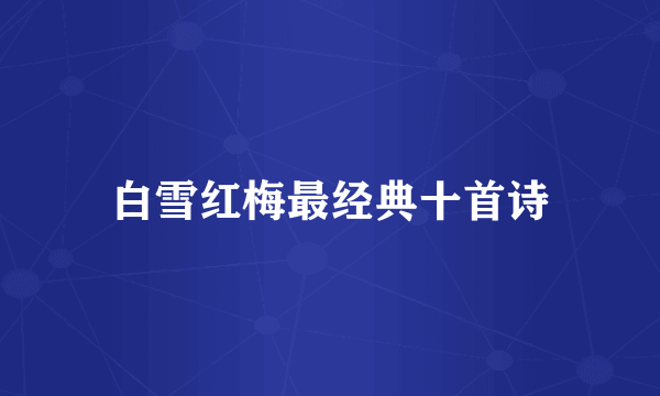 白雪红梅最经典十首诗