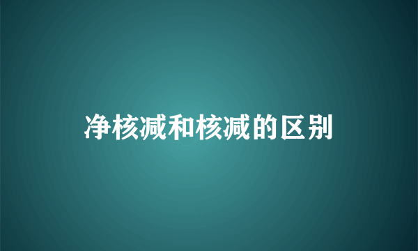 净核减和核减的区别