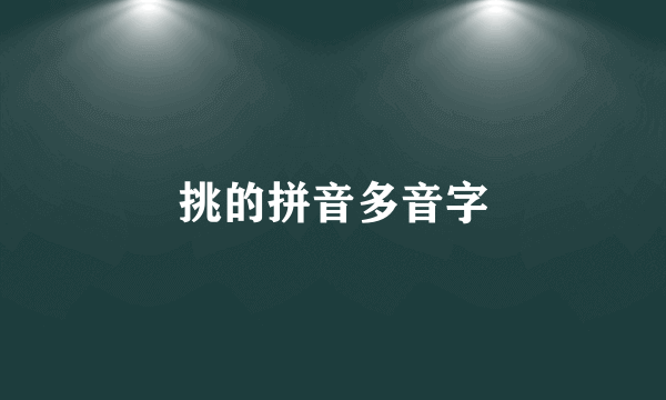 挑的拼音多音字