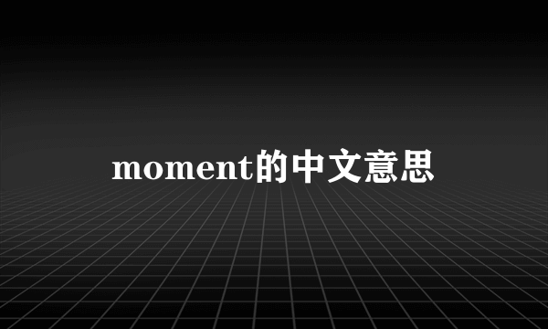moment的中文意思