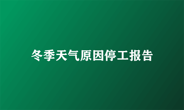 冬季天气原因停工报告