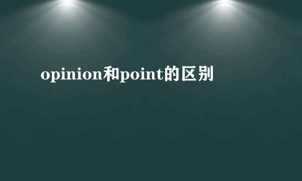 opinion和point的区别