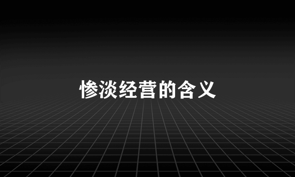 惨淡经营的含义