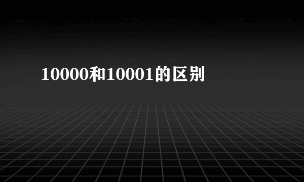 10000和10001的区别