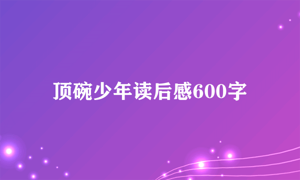 顶碗少年读后感600字