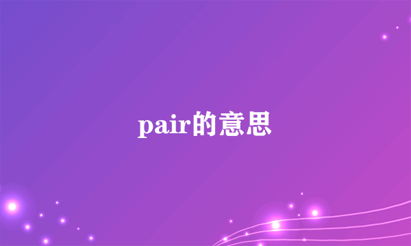 pair的意思