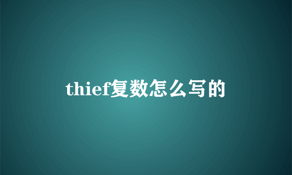 thief复数怎么写的