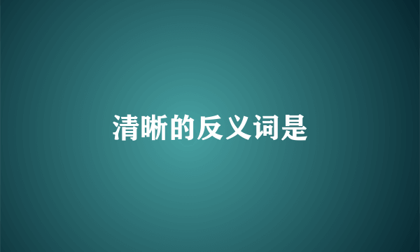 清晰的反义词是