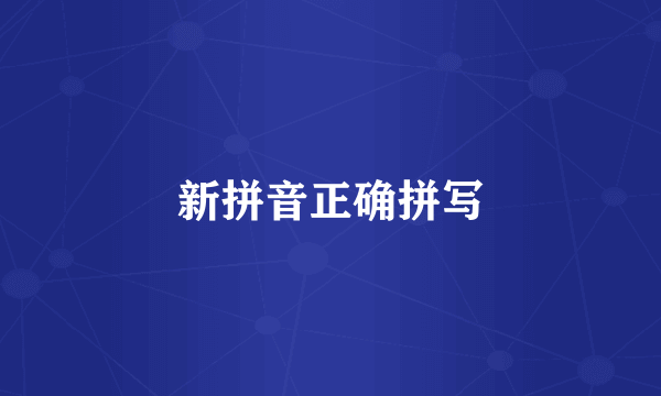 新拼音正确拼写