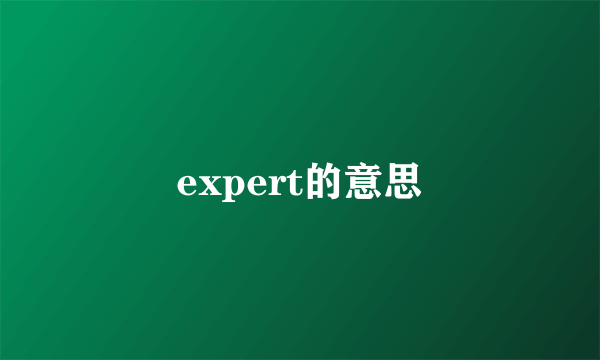 expert的意思
