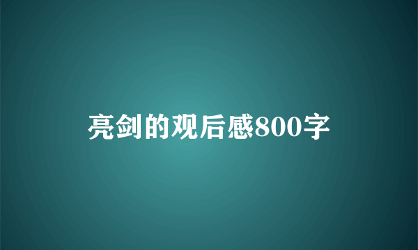 亮剑的观后感800字