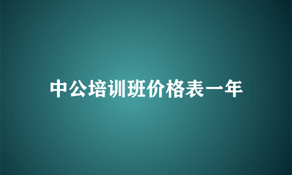 中公培训班价格表一年