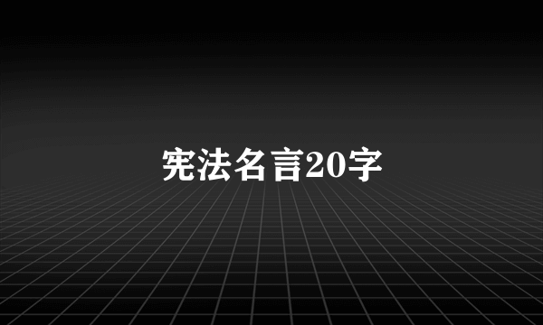 宪法名言20字