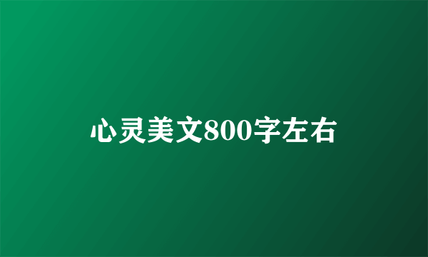 心灵美文800字左右