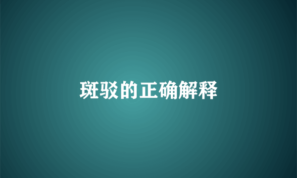 斑驳的正确解释