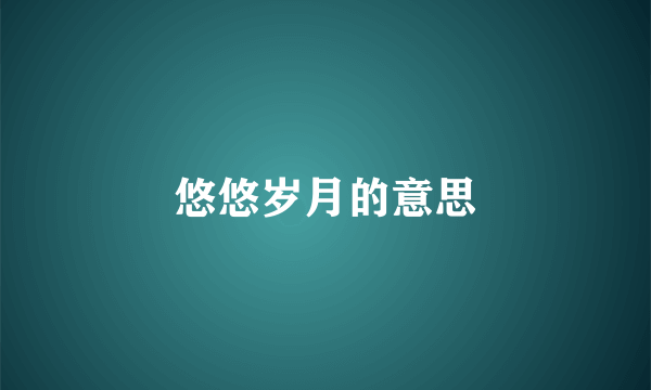 悠悠岁月的意思
