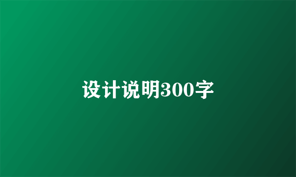 设计说明300字