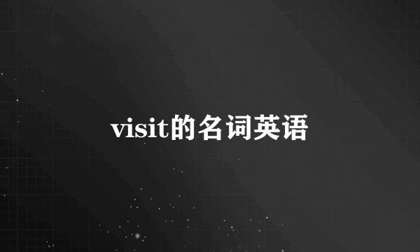 visit的名词英语