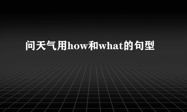 问天气用how和what的句型
