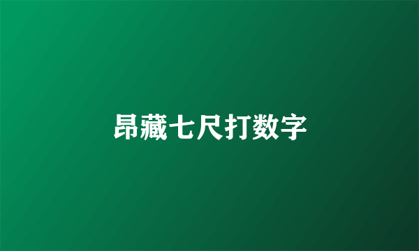 昂藏七尺打数字