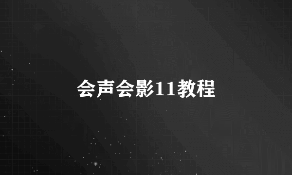 会声会影11教程