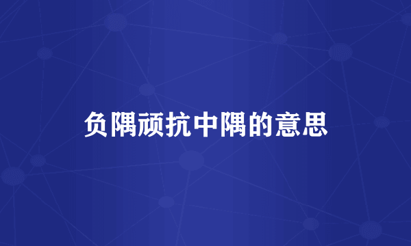 负隅顽抗中隅的意思