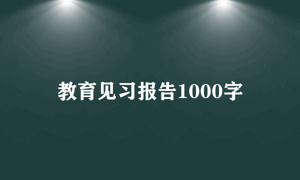 教育见习报告1000字