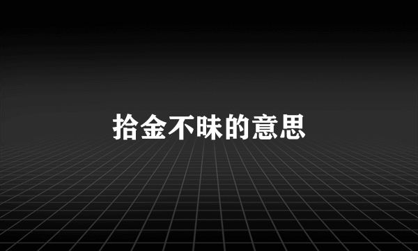 拾金不昧的意思