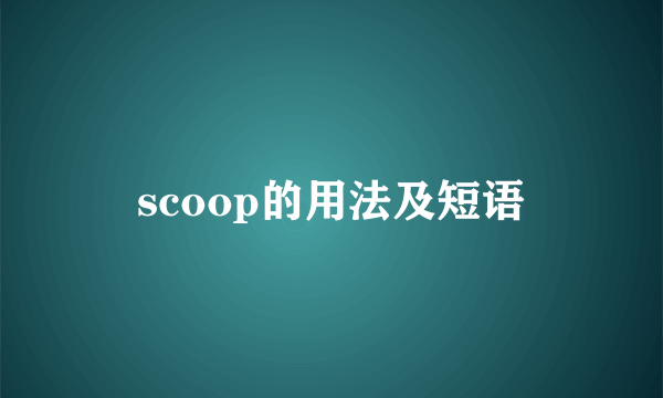 scoop的用法及短语