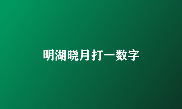 明湖晓月打一数字