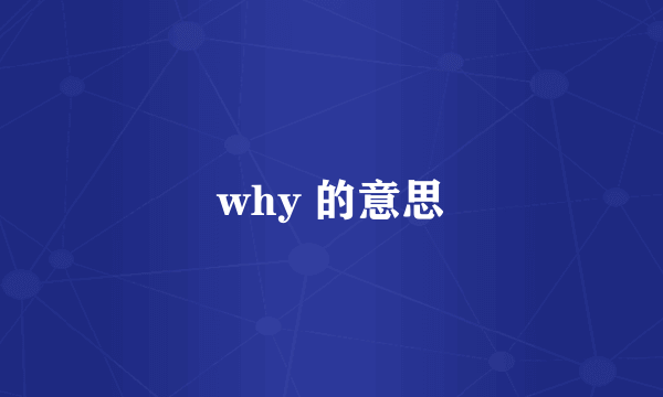 why 的意思