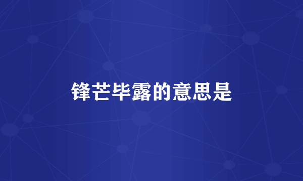 锋芒毕露的意思是