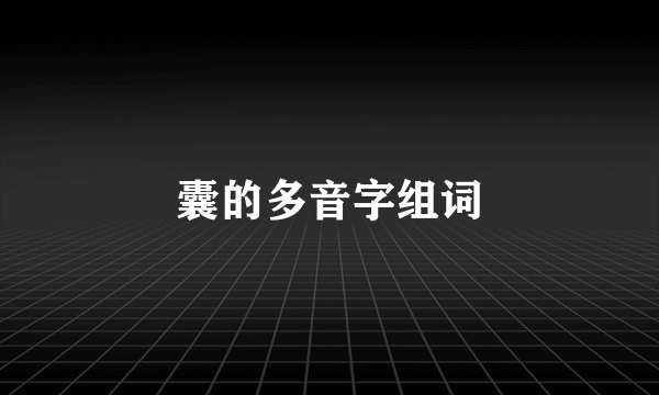 囊的多音字组词