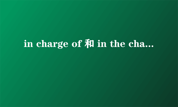 in charge of 和 in the charge of 的区别