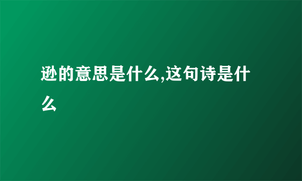 逊的意思是什么,这句诗是什么