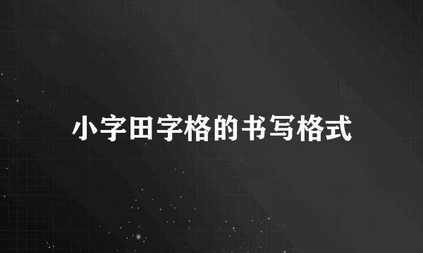 小字田字格的书写格式