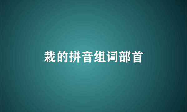 栽的拼音组词部首