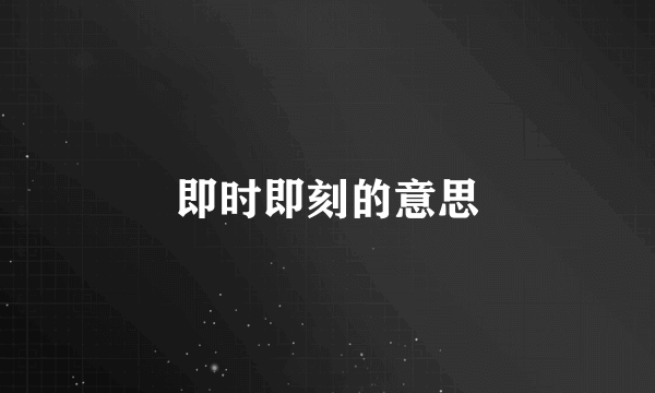 即时即刻的意思