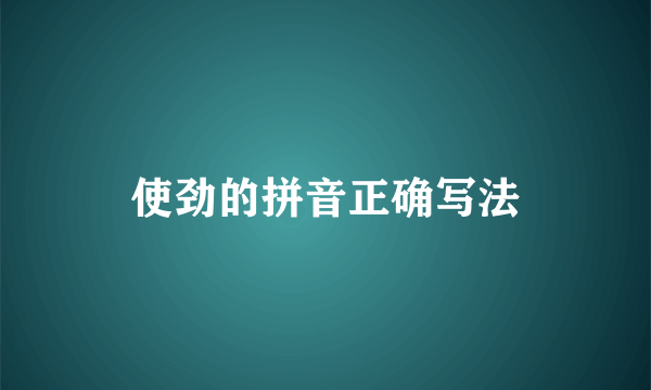使劲的拼音正确写法