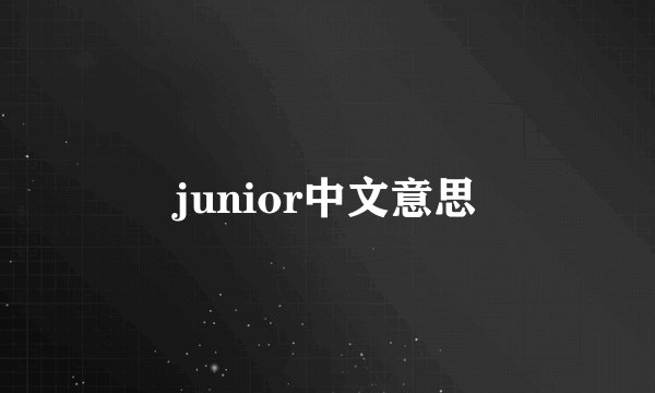 junior中文意思