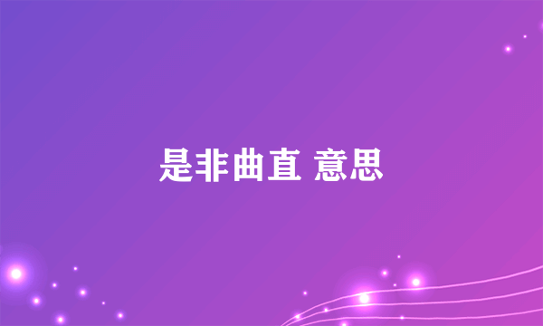 是非曲直 意思