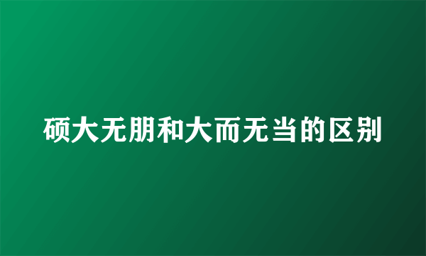 硕大无朋和大而无当的区别