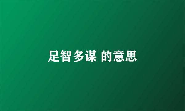 足智多谋 的意思