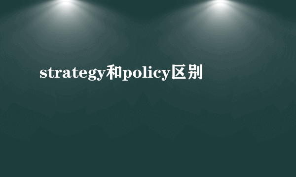 strategy和policy区别