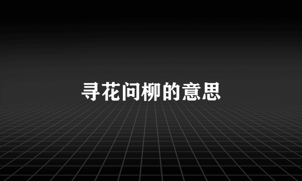 寻花问柳的意思