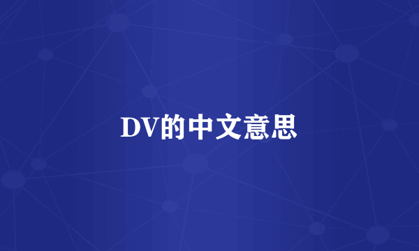 DV的中文意思