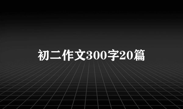初二作文300字20篇