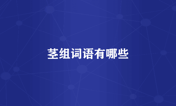 茎组词语有哪些